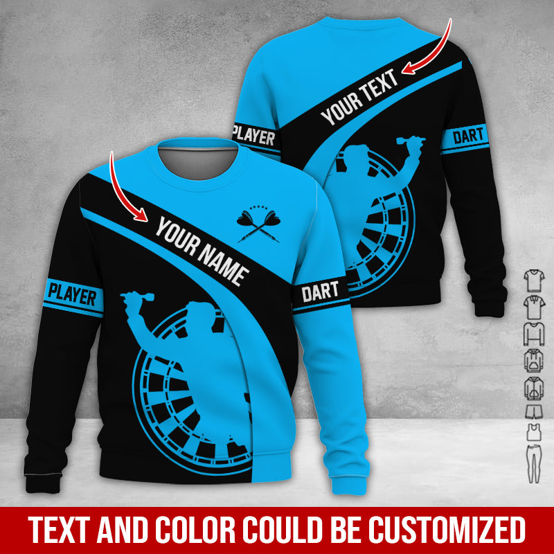 Customized Name & Text Darts Sweatshirt, Personalized Name Darts Player Sweatshirt For Men & Women - Gift For Darts Lovers, Darts Players