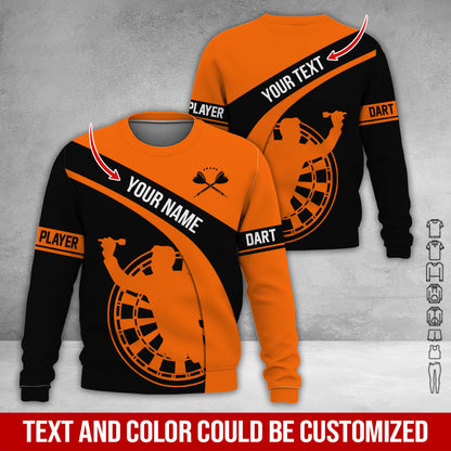 Customized Name & Text Darts Sweatshirt, Personalized Name Darts Player Sweatshirt For Men & Women - Gift For Darts Lovers, Darts Players