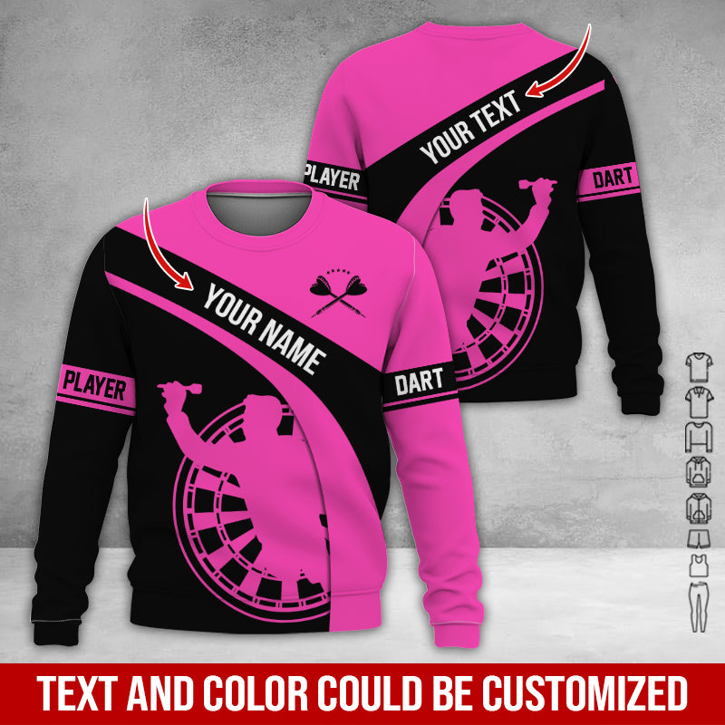 Customized Name & Text Darts Sweatshirt, Personalized Name Darts Player Sweatshirt For Men & Women - Gift For Darts Lovers, Darts Players