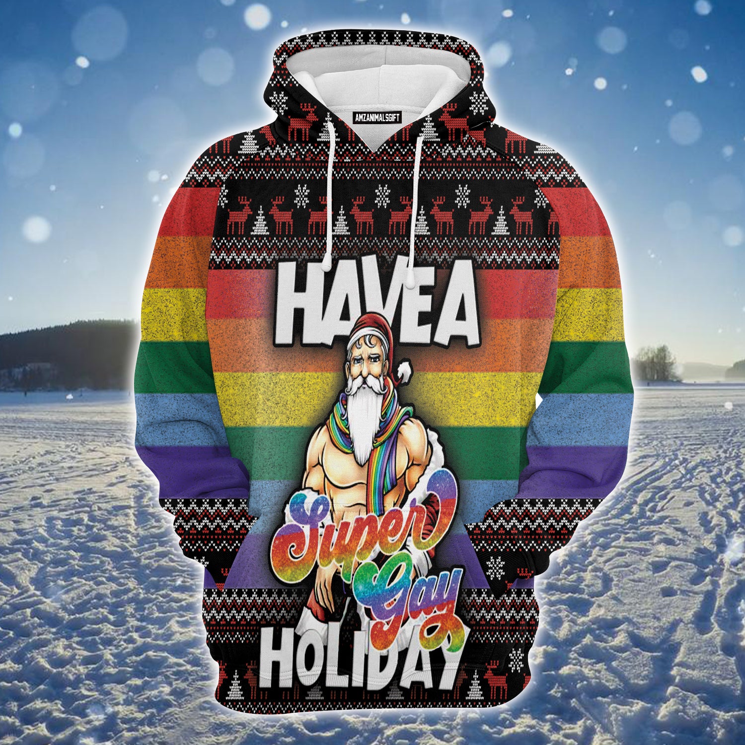 LGBT Premium Christmas Hoodie, Santa Have A Super Gay Holiday Unisex Hoodie For Men & Women - Perfect Gift For Christmas, Friends, LGBT