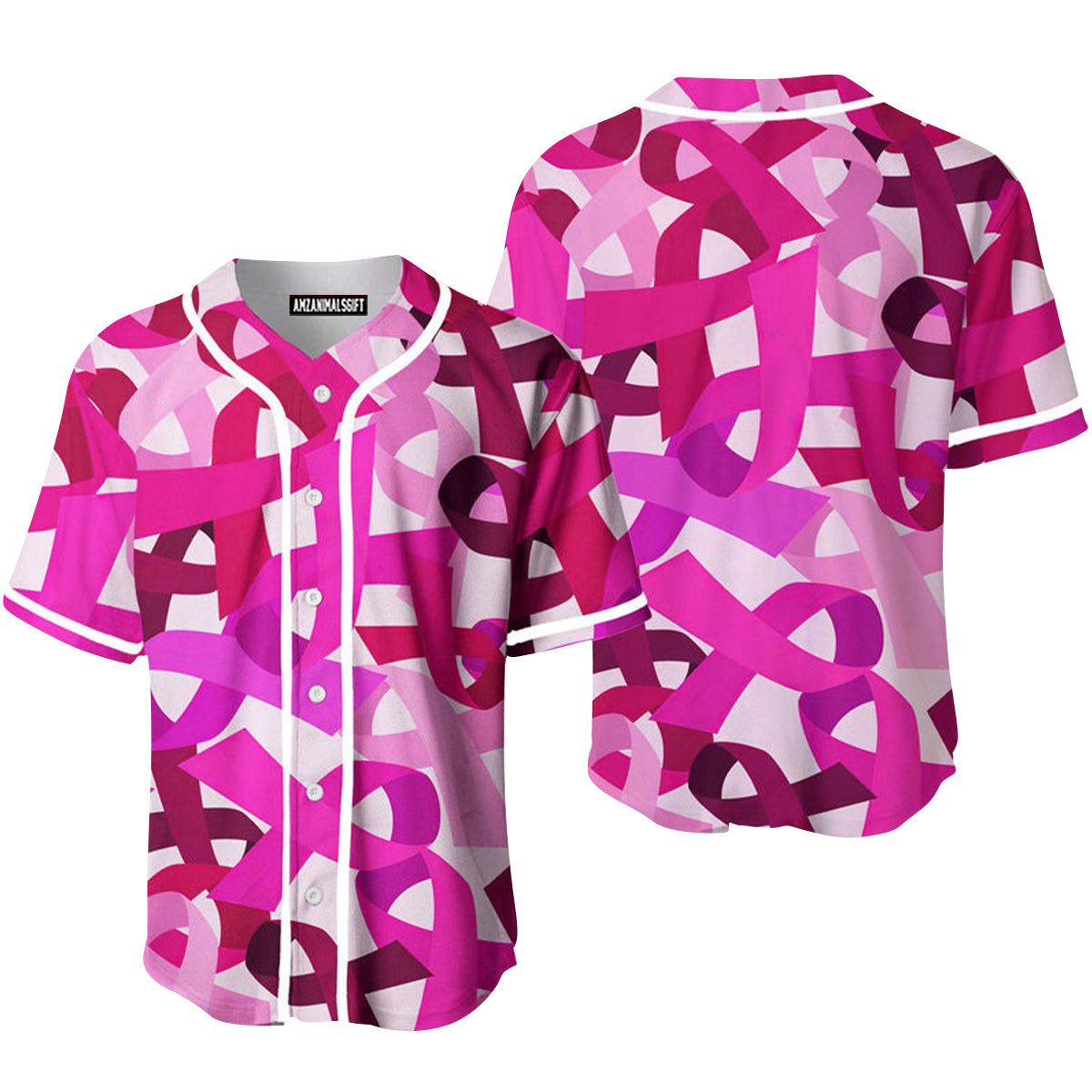 Breast Cancer Awareness Pink Ribbon Baseball Jersey, Perfect Outfit For Men And Women On Breast Cancer Survivors Baseball Team Baseball Fans