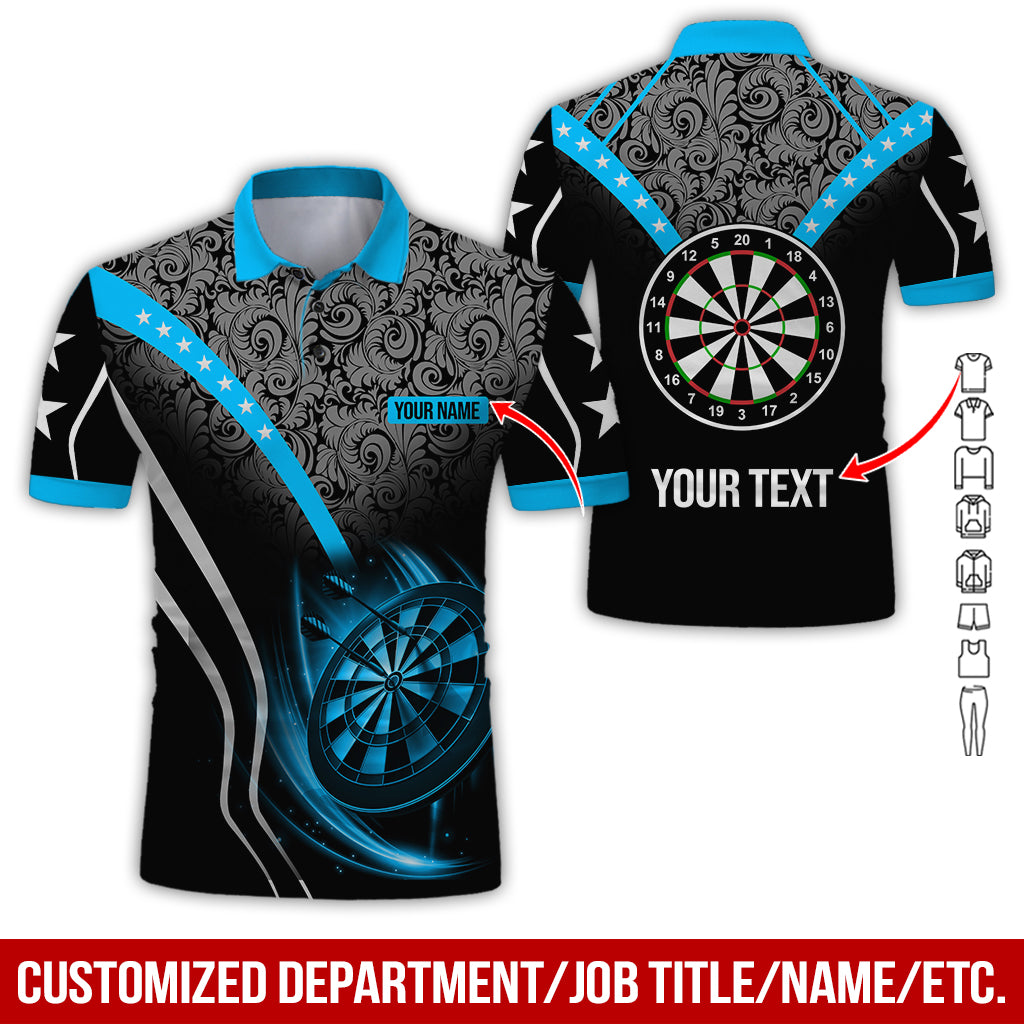 Customized Name & Text Darts Polo Shirt, Personalized Name Dartboard Polo Shirt For Men - Perfect Gift For Darts Lovers, Darts Players