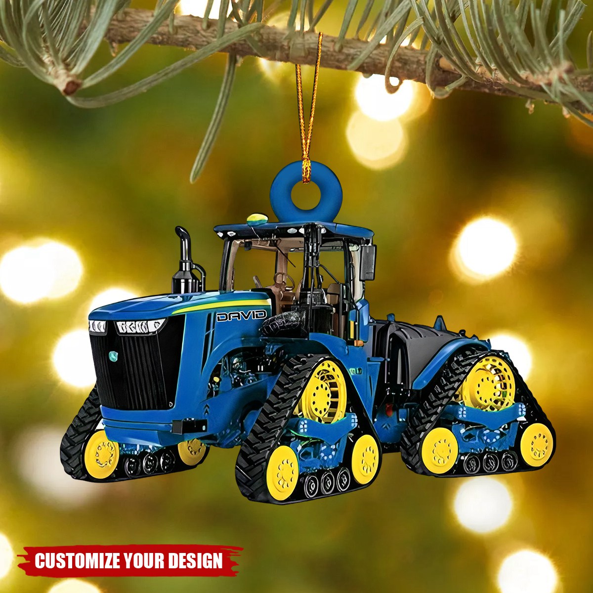 Personalized Versatile Tractor Flat Acrylic Ornament, Christmas Ornament Gift For Farmer Tractor Driver