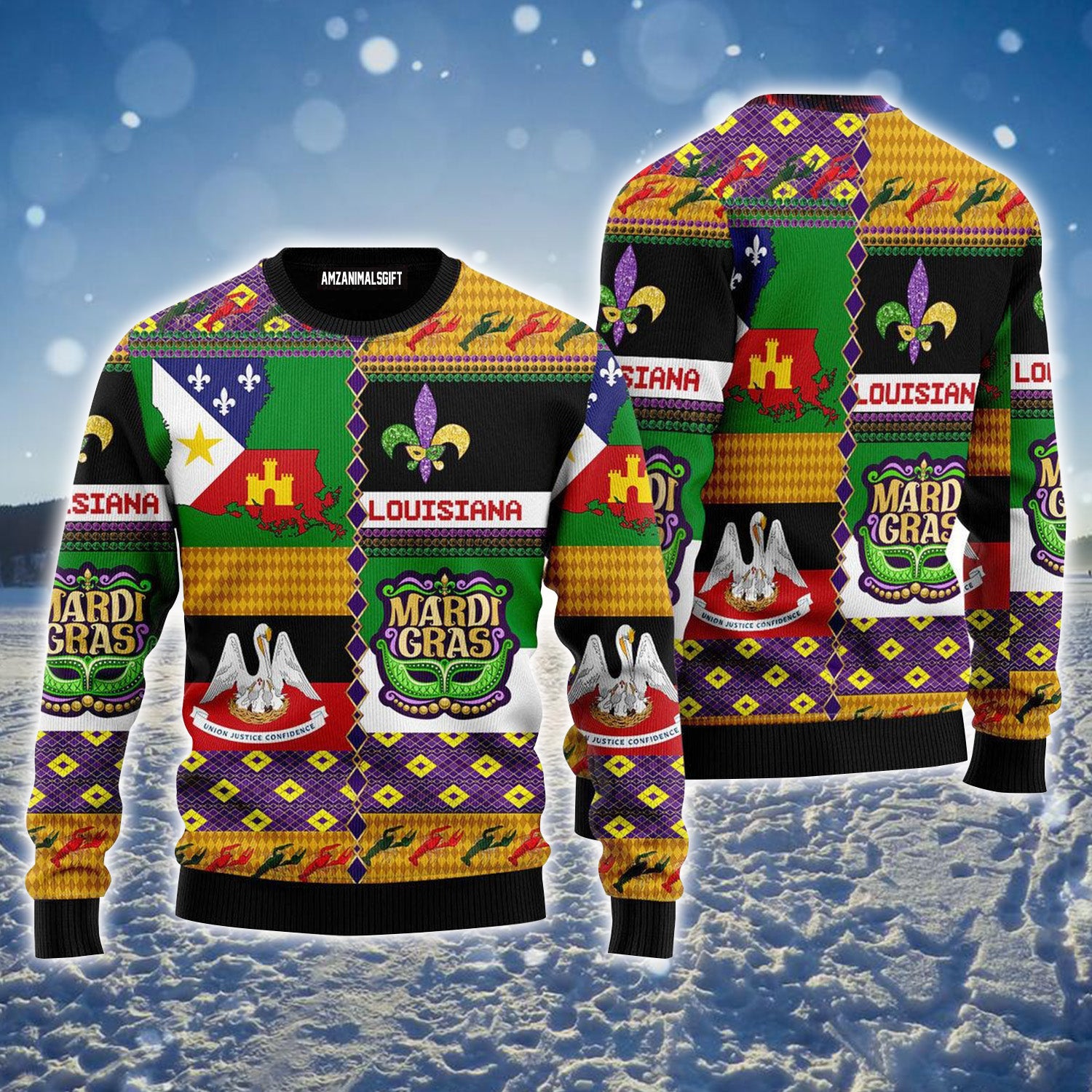 Mardi Gras Sweet Home Louisiana Ugly Sweater For Men & Women, Perfect Outfit For Christmas New Year Autumn Winter