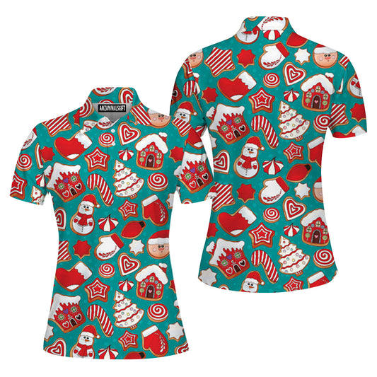 Gingerbread Cookies Christmas Sweets Women Polo Shirt, Perfect Outfit For Women On Summer Gingerbread Lovers, Christmas Gifts