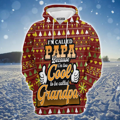 Christmas Premium Christmas Hoodie, Papa Too Cool To Be Called Grandpa Unisex Hoodie For Men & Women - Perfect Gift For Christmas, Friends, Family
