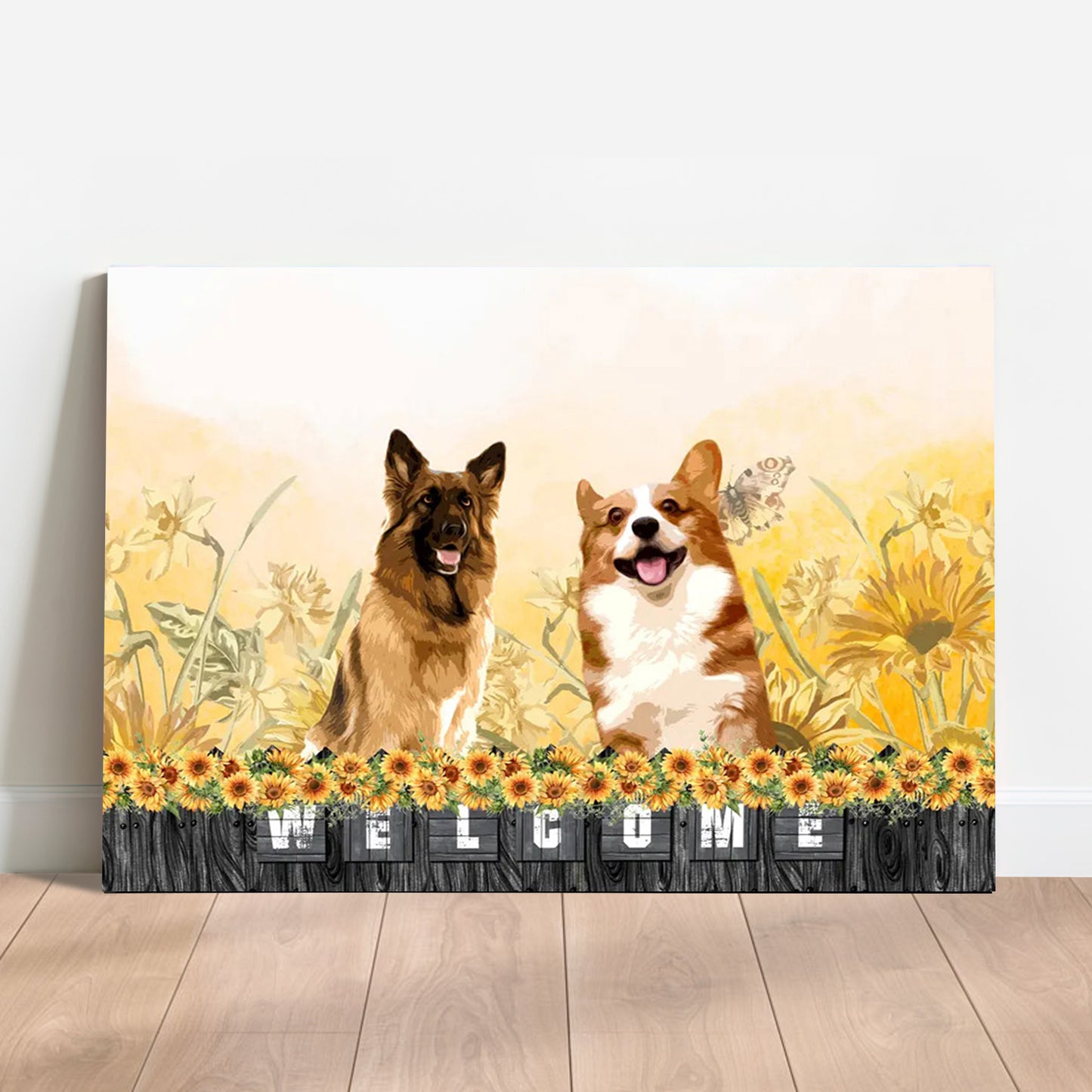 Custom Photo Dog Landscape Canvas, Pet Loss Gift, Personalized Dog Memorial Gifts Canvas Wall Art - Memorial Gift For Dog Lover, Pet Lovers