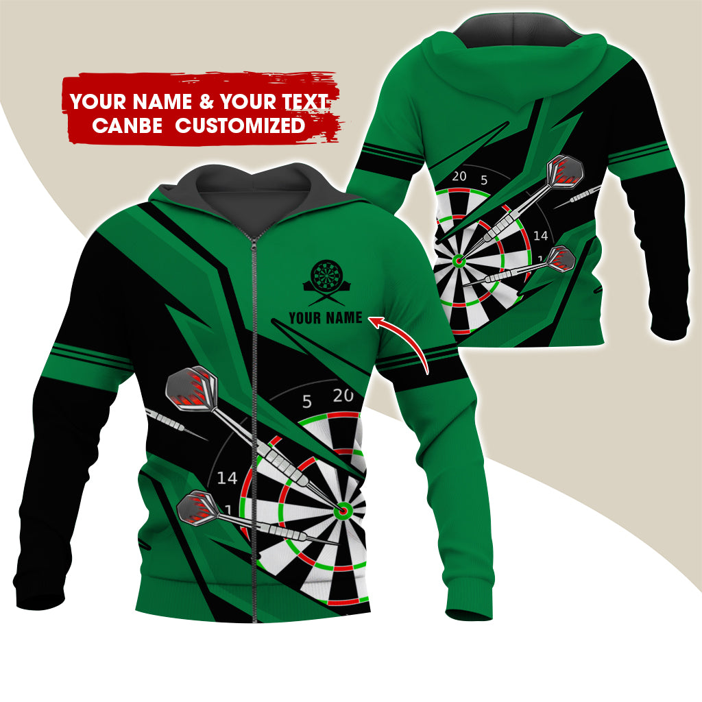 Customized Darts Premium Zip Hoodie, Personalized Name & Text Darts Team Zip Hoodie For Men & Women - Gift For Darts Lovers, Darts Players