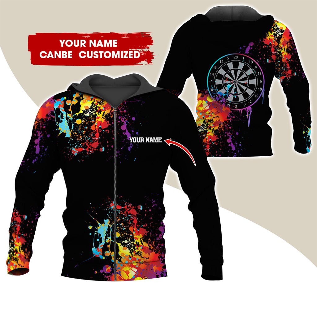 Personalized Name Darts Premium Zip Hoodie, Personalized Name Tattoo Maori Darts Zip Hoodie For Men & Women - Gift For Darts Lovers, Darts Players