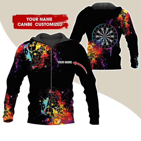 Personalized Name Darts Premium Zip Hoodie, Personalized Name Tattoo Maori Darts Zip Hoodie For Men & Women - Gift For Darts Lovers, Darts Players