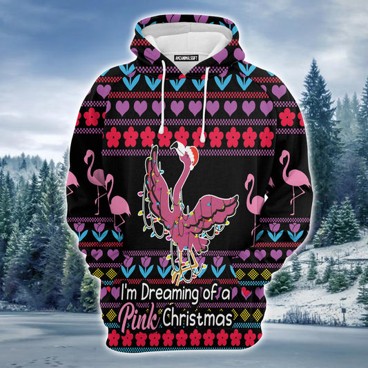 Flamingo Pink Christmas Premium Christmas Hoodie, I'm Dreaming Of A Pink Christmas Unisex Hoodie For Men & Women - Perfect Gift For Christmas, Friends