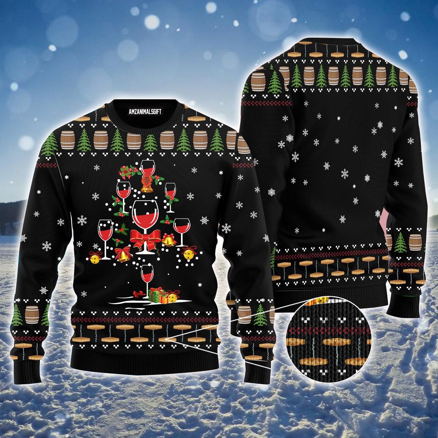 Red Wine Ugly Sweater For Men & Women, Perfect Outfit For Christmas New Year Autumn Winter