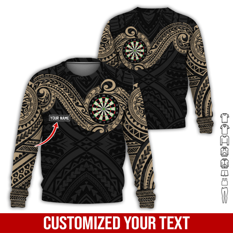 Personalized Name Darts Sweatshirt, Customized Name Tattoo Maori Darts  Sweatshirt For Men & Women - Gift For Darts Lovers, Darts Players