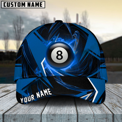 Customized Billiard Cap, Billiard Pool Ball 8 Stormeye Personalized Name 3D Hats, Best Billiard Pool Hat For Billiard Players (6 Colors)