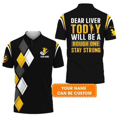 Customized Golf Men Polo Shirts, Dear Liver Golf, Personalized Name Golf Polo Shirt For Men, Golfers