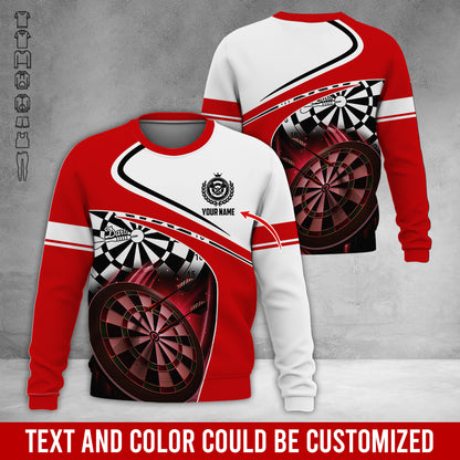 Personalized Name Darts Sweatshirt, Customized Name Darts Team Uniform Sweatshirt For Men & Women - Gift For Darts Lovers, Darts Players