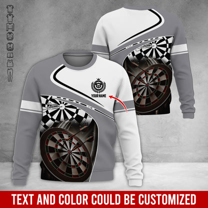 Personalized Name Darts Sweatshirt, Customized Name Darts Team Uniform Sweatshirt For Men & Women - Gift For Darts Lovers, Darts Players