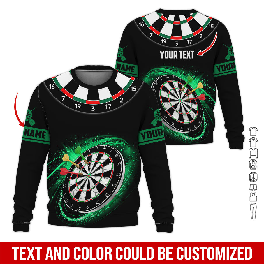 Customized Name & Text Darts Sweatshirt, Personalized Name Red Dartboard Sweatshirt For Men & Women - Gift For Darts Lovers, Darts Players