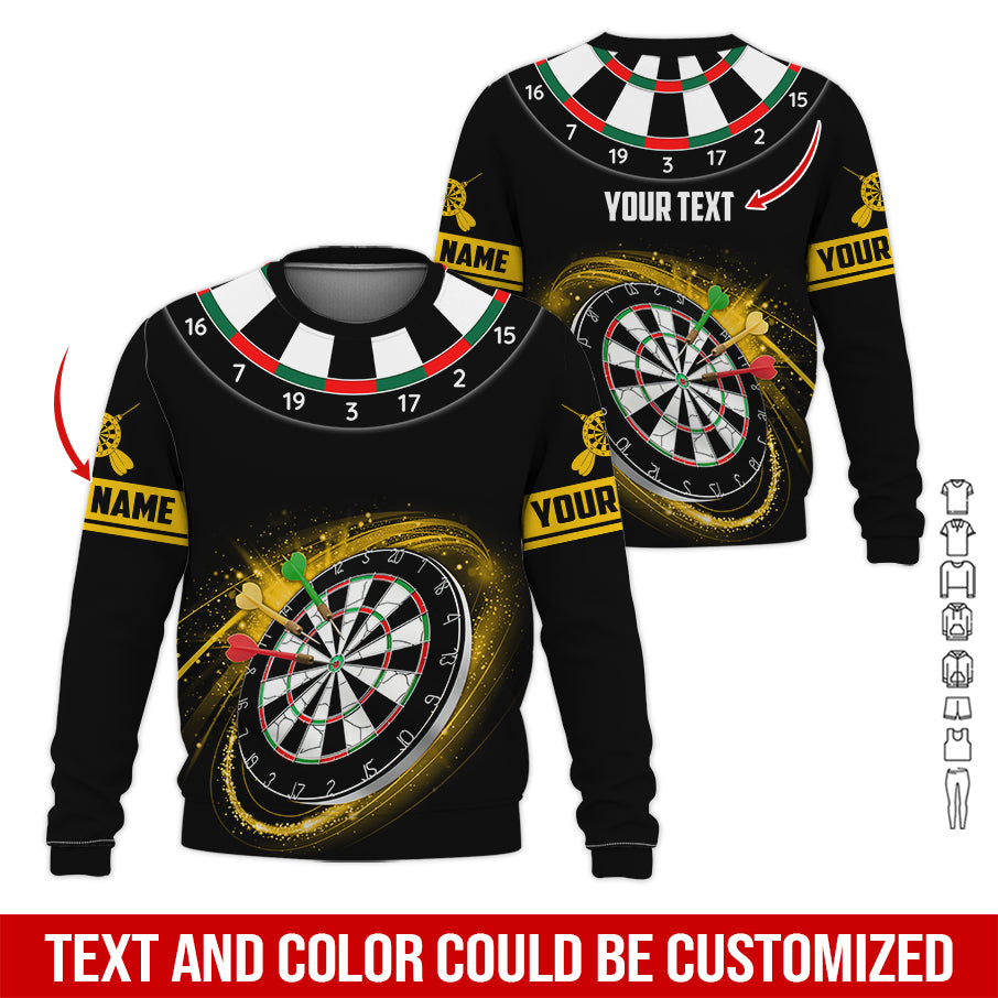 Customized Name & Text Darts Sweatshirt, Personalized Name Red Dartboard Sweatshirt For Men & Women - Gift For Darts Lovers, Darts Players