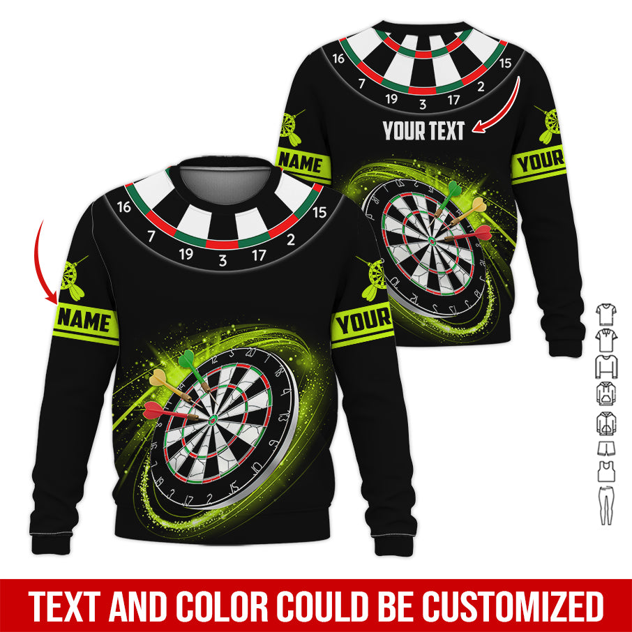 Customized Name & Text Darts Sweatshirt, Personalized Name Red Dartboard Sweatshirt For Men & Women - Gift For Darts Lovers, Darts Players