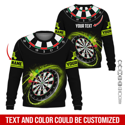 Customized Name & Text Darts Sweatshirt, Personalized Name Red Dartboard Sweatshirt For Men & Women - Gift For Darts Lovers, Darts Players