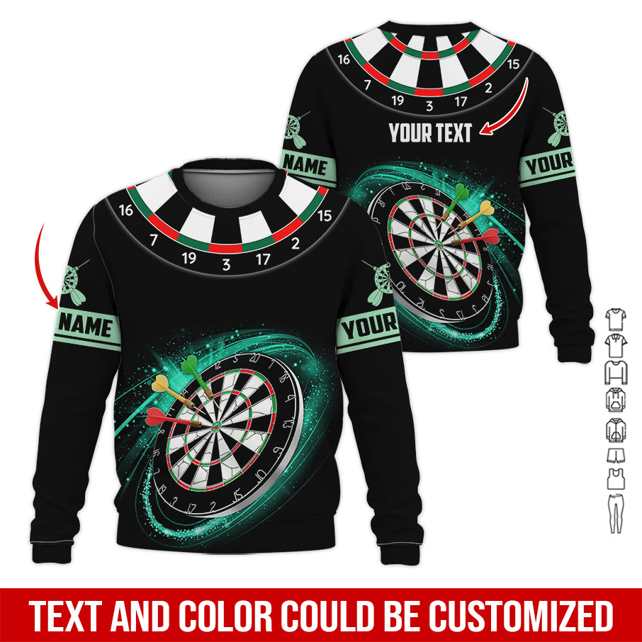 Customized Name & Text Darts Sweatshirt, Personalized Name Red Dartboard Sweatshirt For Men & Women - Gift For Darts Lovers, Darts Players