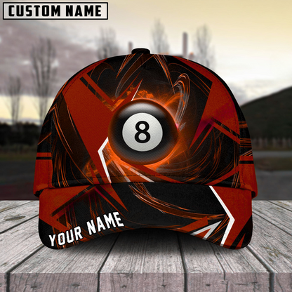 Customized Billiard Cap, Billiard Pool Ball 8 Stormeye Personalized Name 3D Hats, Best Billiard Pool Hat For Billiard Players (6 Colors)