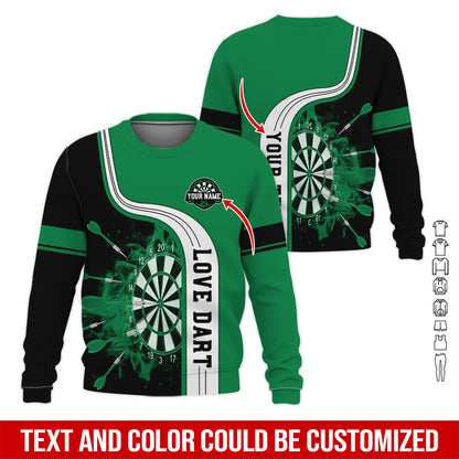 Customized Name & Text Darts Sweatshirt, Personalized Name Love Dart Sweatshirt For Men & Women - Gift For Darts Lovers, Darts Players