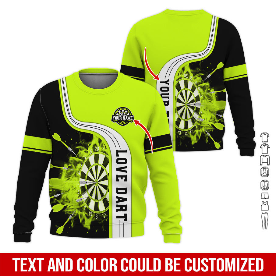 Customized Name & Text Darts Sweatshirt, Personalized Name Love Dart Sweatshirt For Men & Women - Gift For Darts Lovers, Darts Players