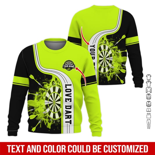 Customized Name & Text Darts Sweatshirt, Personalized Name Love Dart Sweatshirt For Men & Women - Gift For Darts Lovers, Darts Players