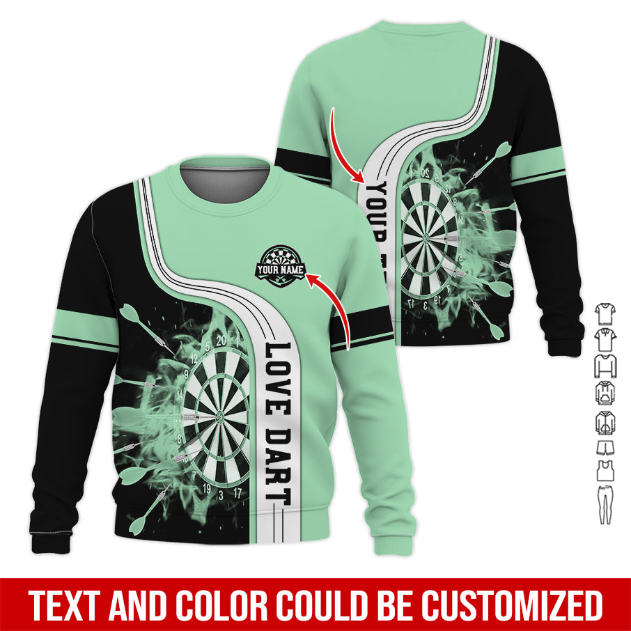 Customized Name & Text Darts Sweatshirt, Personalized Name Love Dart Sweatshirt For Men & Women - Gift For Darts Lovers, Darts Players