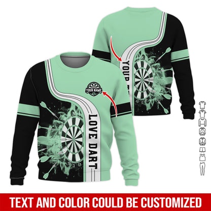 Customized Name & Text Darts Sweatshirt, Personalized Name Love Dart Sweatshirt For Men & Women - Gift For Darts Lovers, Darts Players