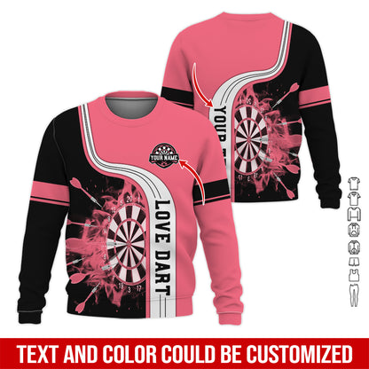 Customized Name & Text Darts Sweatshirt, Personalized Name Love Dart Sweatshirt For Men & Women - Gift For Darts Lovers, Darts Players