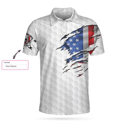 Men Golf Polo Shirt - Personalized US Flag Golfing Skeleton, It Takes A Lot Of Balls To Golf The Way I Do Shirt Golf Men Polo Shirt For Men, Golf Lover
