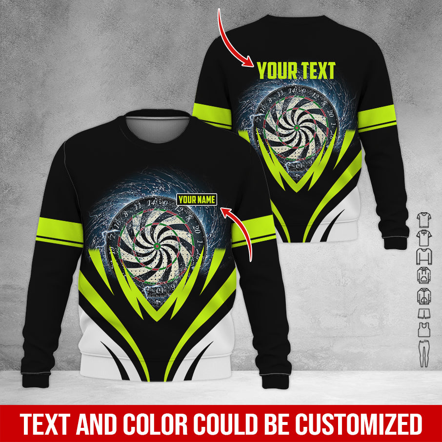 Customized Name & Text Darts Sweatshirt, Personalized Name Dartboard Sweatshirt For Men & Women - Gift For Darts Lovers, Darts Players