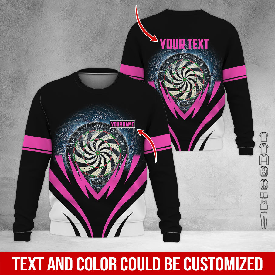Customized Name & Text Darts Sweatshirt, Personalized Name Dartboard Sweatshirt For Men & Women - Gift For Darts Lovers, Darts Players