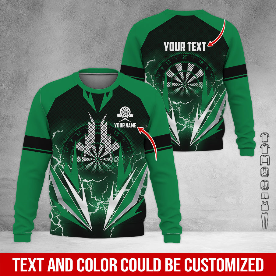 Customized Name & Text Darts Sweatshirt, Personalized Name Thunder Darts Sweatshirt For Men & Women - Gift For Darts Lovers, Darts Players