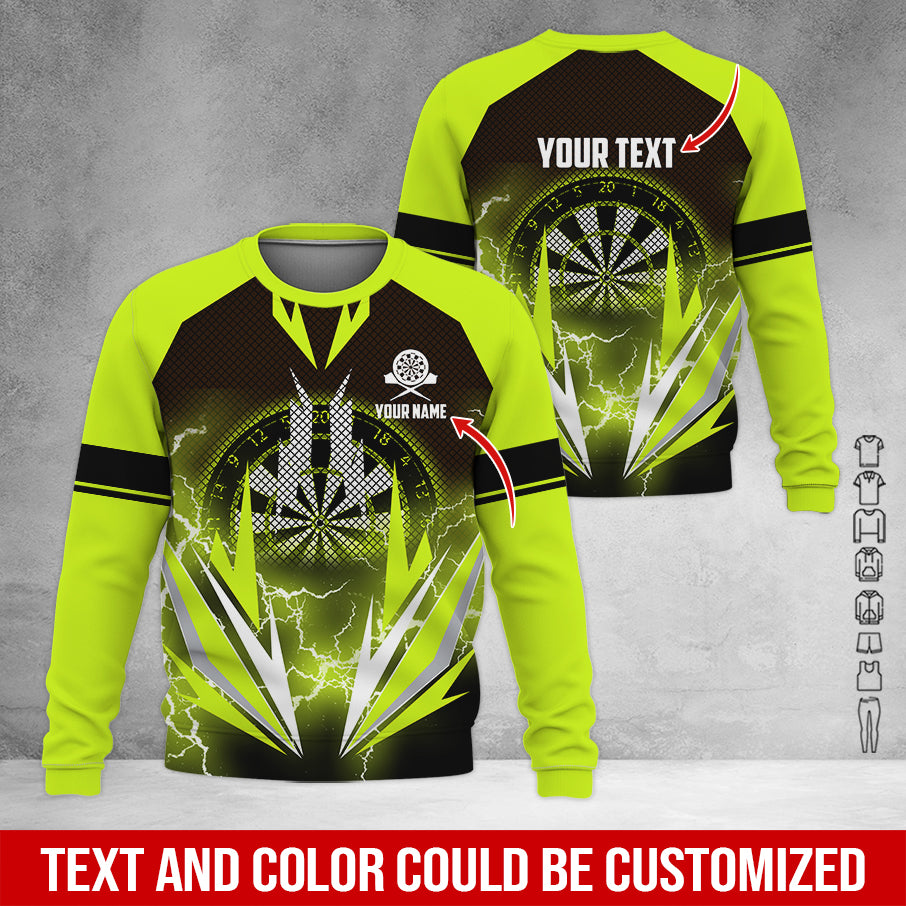 Customized Name & Text Darts Sweatshirt, Personalized Name Thunder Darts Sweatshirt For Men & Women - Gift For Darts Lovers, Darts Players