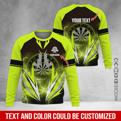 Customized Name & Text Darts Sweatshirt, Personalized Name Thunder Darts Sweatshirt For Men & Women - Gift For Darts Lovers, Darts Players