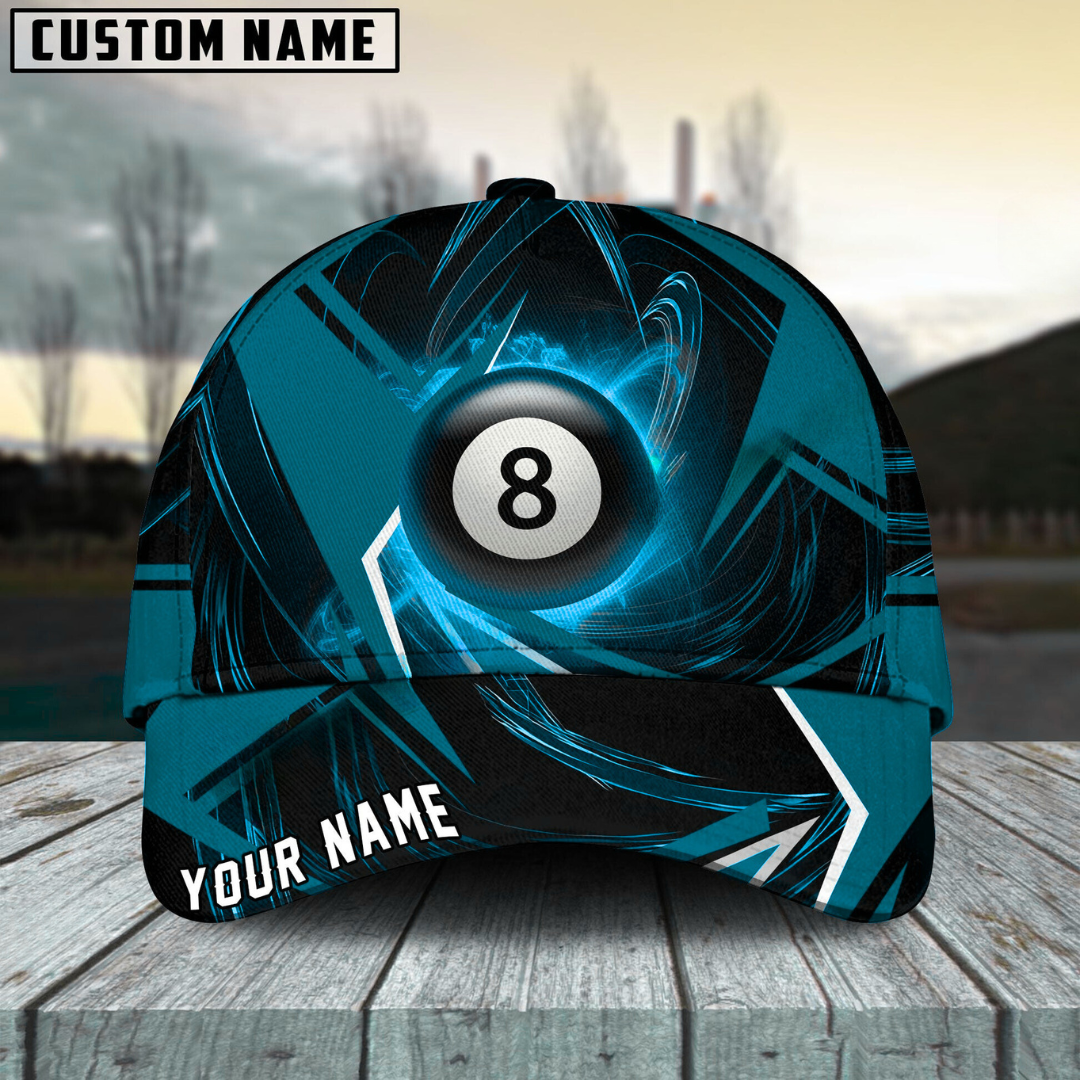 Customized Billiard Cap, Billiard Pool Ball 8 Stormeye Personalized Name 3D Hats, Best Billiard Pool Hat For Billiard Players (6 Colors)