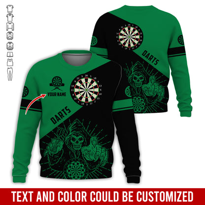 Customized Name Darts Sweatshirt, Personalized Name Death Plays Darts Sweatshirt For Men & Women - Gift For Darts Lovers, Darts Players