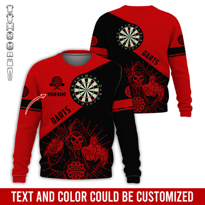 Customized Name Darts Sweatshirt, Personalized Name Death Plays Darts Sweatshirt For Men & Women - Gift For Darts Lovers, Darts Players