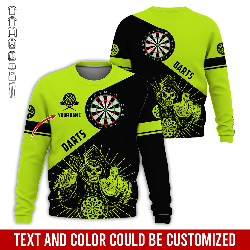 Customized Name Darts Sweatshirt, Personalized Name Death Plays Darts Sweatshirt For Men & Women - Gift For Darts Lovers, Darts Players