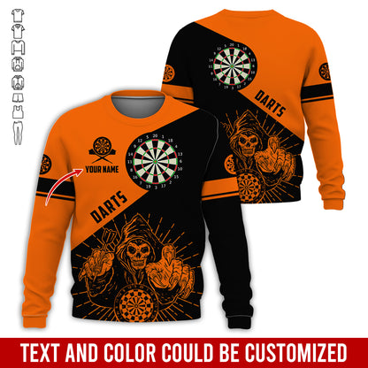 Customized Name Darts Sweatshirt, Personalized Name Death Plays Darts Sweatshirt For Men & Women - Gift For Darts Lovers, Darts Players