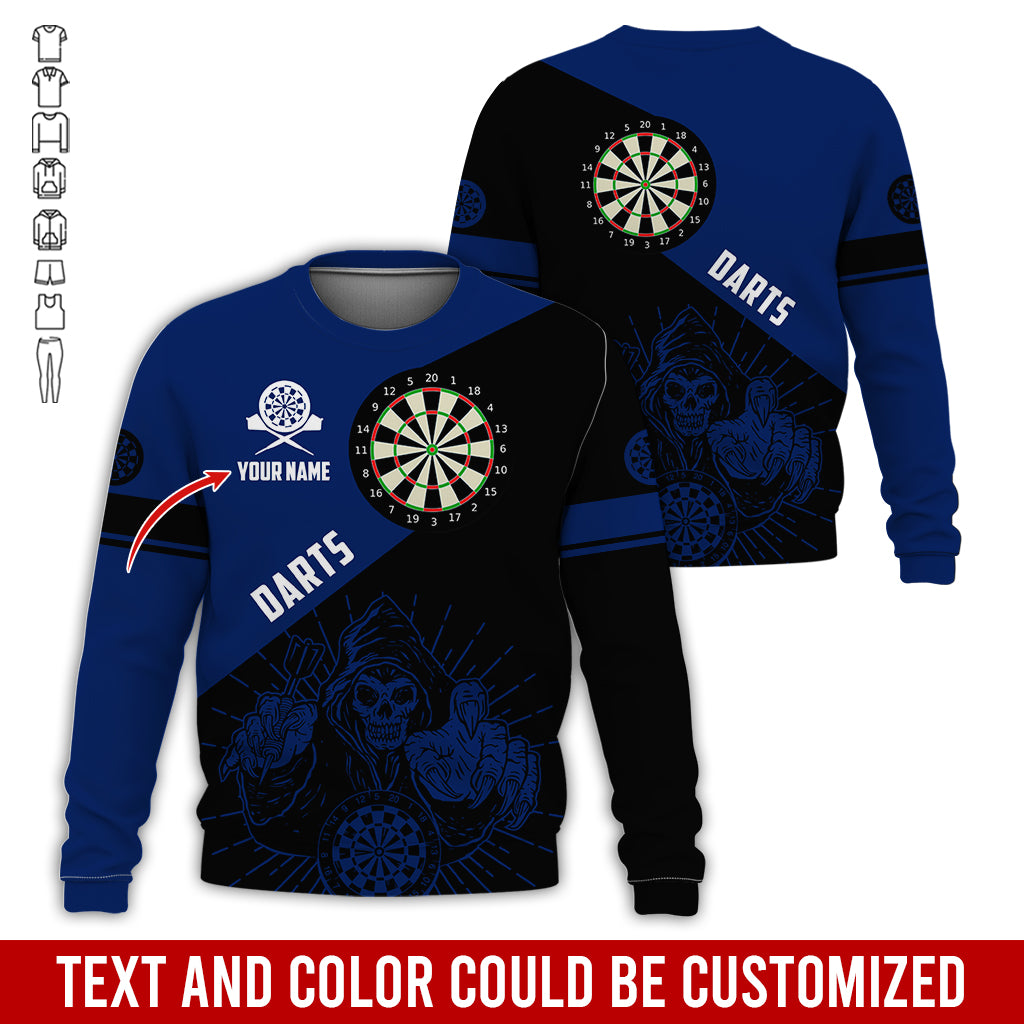 Customized Name Darts Sweatshirt, Personalized Name Death Plays Darts Sweatshirt For Men & Women - Gift For Darts Lovers, Darts Players