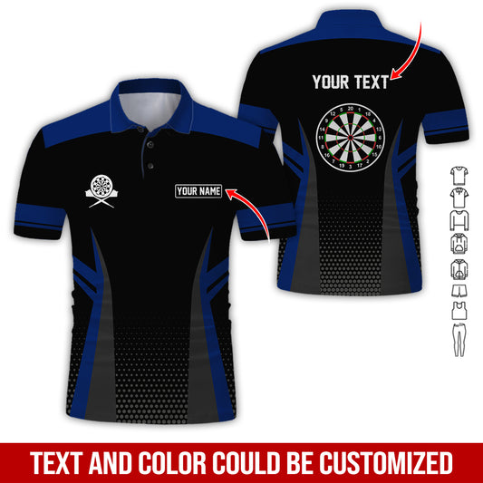 Customized Name & Text Darts Polo Shirt, Personalized Darts Polo Shirt For Men - Perfect Gift For Darts Lovers, Darts Players