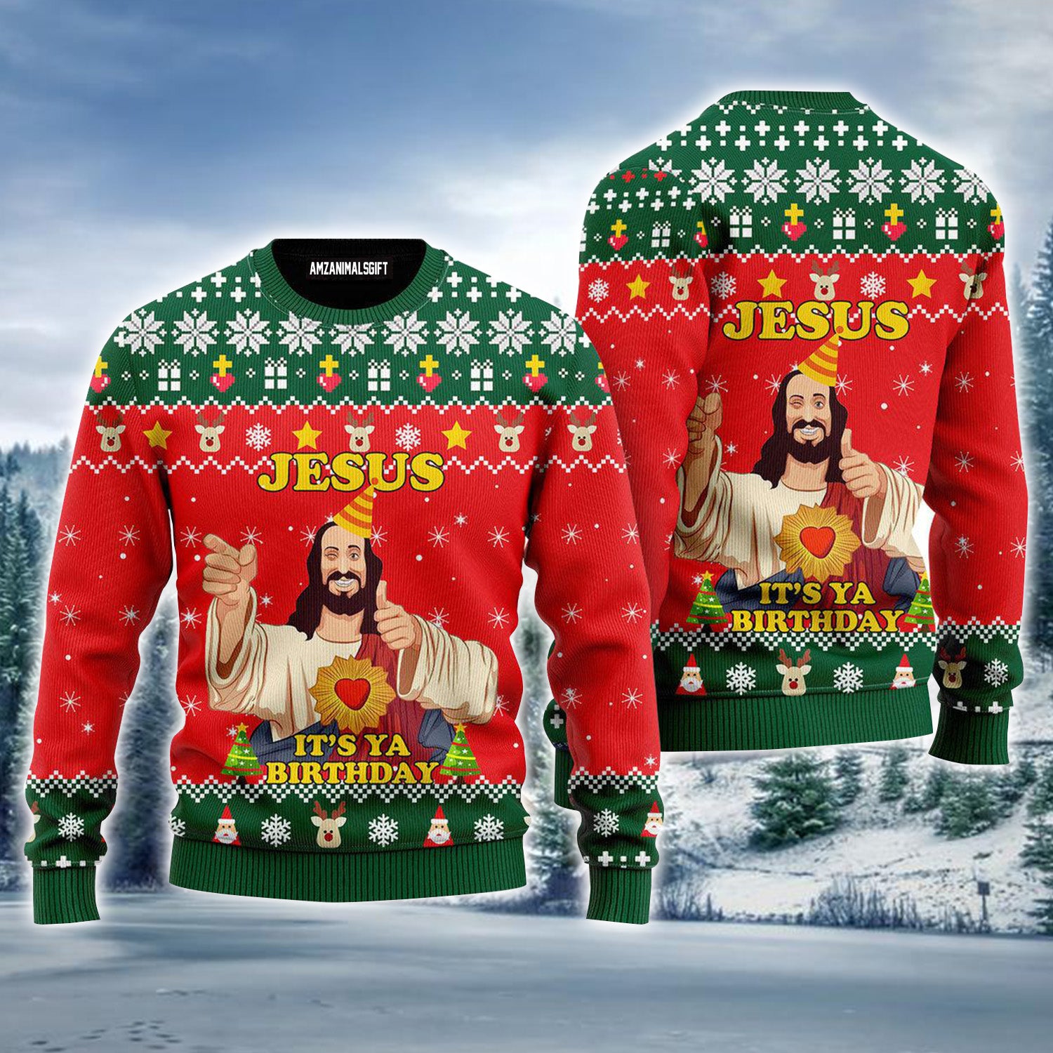 Jesus Merry Christmas Ugly Christmas Sweater For Men & Women, Perfect Outfit For Christmas New Year Autumn Winter