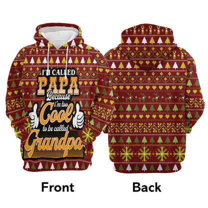 Christmas Premium Christmas Hoodie, Papa Too Cool To Be Called Grandpa Unisex Hoodie For Men & Women - Perfect Gift For Christmas, Friends, Family