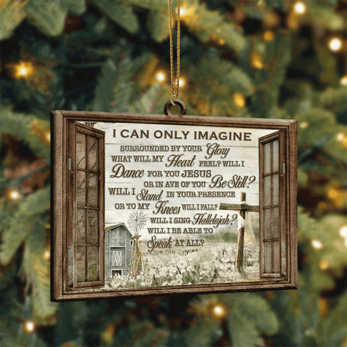 Jesus Acrylic Ornament, Peace Window I Can Only Imagine Acrylic Ornament For Christian, God Faith Believers, Holiday Decor