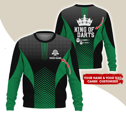 Customized Name & Text Darts Sweatshirt, Personalized King Of Darts Sweatshirt For Men & Women - Gift For Darts Lovers, Darts Players